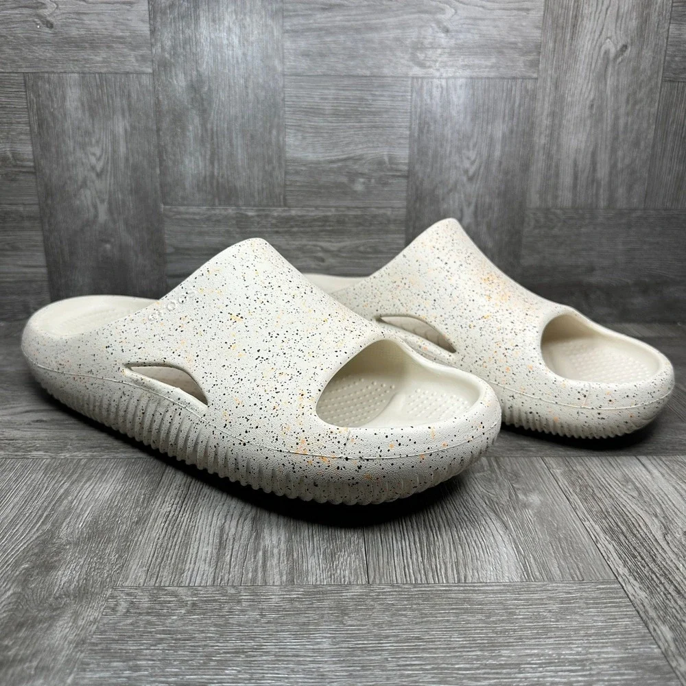 CROCS Speckled White Slide Sandals